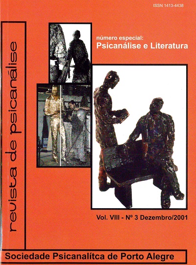 					Visualizar v. 8 n. 3 (2001): Psicanálise e literatura
				